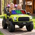 Baybee Bronco Battery Operated Jeep for Kids with Parental Control | Baby Ride On Electric Car with RGB Lights, Music &amp; Swing Mode | Rechargeable Big Battery Car for Kids 3 to 8 Years (Green)