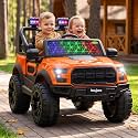 Baybee Bronco Battery Operated Jeep for Kids with Parental Control | Baby Ride On Electric Car with RGB Lights, Music &amp; Swing Mode | Rechargeable Big Battery Car for Kids 3 to 8 Years (Orange)