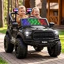 Baybee Bronco Battery Operated Jeep for Kids with Parental Control | Baby Ride On Electric Car with RGB Lights, Music &amp; Swing Mode | Rechargeable Big Battery Car for Kids 3 to 8 Years (Police Black)