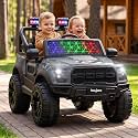 Baybee Bronco Battery Operated Jeep for Kids with Parental Control | Baby Ride On Electric Car with RGB Lights, Music &amp; Swing Mode | Rechargeable Big Battery Car for Kids 3 to 8 Years (Grey)