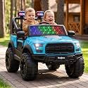 Baybee Bronco Battery Operated Jeep for Kids with Parental Control | Baby Ride On Electric Car with RGB Lights, Music &amp; Swing Mode | Rechargeable Big Battery Car for Kids 3 to 8 Years (Ceyon Blue)
