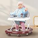 Baybee Bumble Foldable Round Kids Walker with 3 Height Adjustable &amp; Musical Toy Tray | Activity Walker for Babies 6-18 Months Boys Girls (Brown)