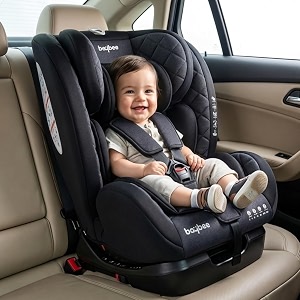 baybee convertible car seat for baby 0 to 7 years with isofix 3 position recline headrest adjustable  ece r4404 safety certified  travel baby car seat for toddlers kids boys girls black