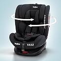 Baybee Convertible ISOFIX Car Seat for Baby 360° Rotatable Kids Car Seat for 0 to 12 Years with 5 Point Safety Harness, 3 Recline Positions &amp; Adjustable Headrest | ECE R44/04 Safety Certified (Pure Black)