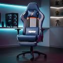 BAYBEE Drogo Racer Pro Ergonomic Gaming Chair with Footrest, Breathable Fabric, Adjustable Seat &amp; 3D Arm Rest | Head &amp; Massager Lumbar Support Pillow | Home &amp; Office Chair with Full Recline (Blue)