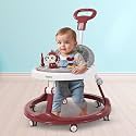 Baybee Drono Pro Baby Walker for Kids with Push Handle, 4-Level Height Adjustment, Musical Toy Bar | Round Activity Walker for Babies 6–18 Months (Red)