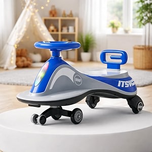 baybee pluto kids swing car  twister ride on toy car with led lights built-in music amp scratch resistant pp wheels  push ride on toy kid car  magic push car for boys amp girls 38 years blue