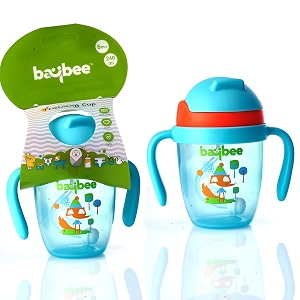 baybee flippo 240ml sipper bottle for kids anti-spill sippy bottle with soft silicone straw bpa free sippy cup baby bottle sipper  sipper bottle for kids toddlers 6 months to 3 years green