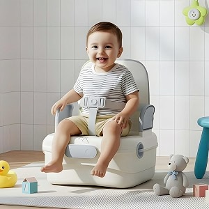 baybee booster chair for kids  travel-friendly baby sitting chairs with safety straps foldable design storage space amp anti-slip base  ideal for dining amp camping grey