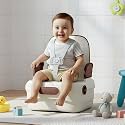 Baybee Liftzy Portable Booster Chair for Kids | Travel-Friendly Baby Dining Seat with Safety Straps, Foldable Design, Storage Space & Anti-Slip Base – Ideal for Dining, Travel & Camping (Brown)