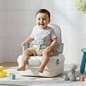 Baybee Booster Chair for Kids | Travel-Friendly Baby Sitting Chairs with Safety Straps, Foldable Design, Storage Space & Anti-Slip Base | Ideal for Dining & Camping (Grey)