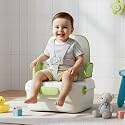 Baybee Booster Chair for Kids | Travel-Friendly Baby Sitting Chairs with Safety Straps, Foldable Design, Storage Space & Anti-Slip Base | Ideal for Dining & Camping (Green)