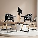 BAYBEE 3 In 1 Convertible High Chair with Adjustable Height, Rocking Function &amp; Footrest | Baby Feeding Booster Seat with Tray, Wheels, Safety Belt and Cushion | For Boys &amp; Girls 6 Months to 3 Years (Liora Beige)