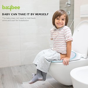 baybee maza baby potty seat for kids 0 to 5 years portable baby toilet seat for kids with anti slip strip splash guard fits round amp oval western toilets  potty training seat for baby blue