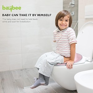 baybee maza baby potty seat for kids 0 to 5 years portable baby toilet seat for kids with anti slip strip splash guard fits round amp oval western toilets  potty training seat for baby pink