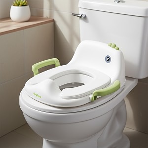 baybee maza baby potty training seat for kids  portable western toilet seat for kids with cushion seat amp handle  kids potty chair for baby  potty training seat for 0 to 5 years boys girls green