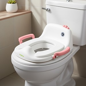 baybee maza baby potty training seat for kids  portable western toilet seat for kids with cushion seat amp handle  kids potty chair for baby  potty training seat for 0 to 5 years boys girls pink