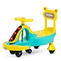 Baybee Nexus Magic Swing Car for Kids 3-8 Years | Twister With LED Light, PP Scratch-Free Wheels | Ride-on for Boys & Girls (Green)