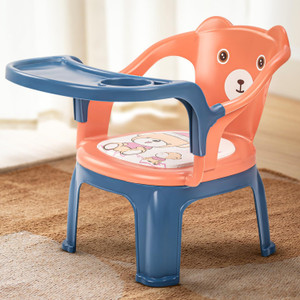baybee plastic baby chair for kids study table chair with cushion seat  high backrest plastic chair