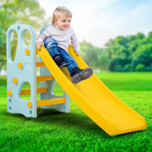 baybee playgro garden kids slide with basketball toddler climber toys for girls boys yellow