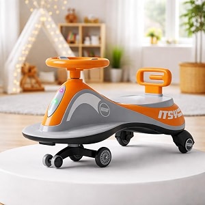baybee pluto baby swing cars for kids  twister ride on baby car with led lights music amp scratch free pp wheels  push ride on toy kid car  magic cars for kids 3 to 8 years boy girl orange