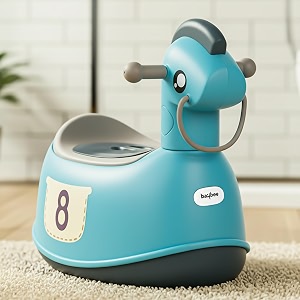 baybee ponyta potty seat for kids baby potty training seat chair with closing lid support handle and removable bowl  toilet seat for kids  baby potty seat for 0 to 5 years green
