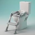 Baybee Aura Pro Baby Ladder Potty Training Seat for Kids | Foldable Baby Western Toilet Seat with Adjustable Height, Grip Handle &amp; Backrest | Potty Training Seat Chair for Kids 1 to 8 Years (Grey)