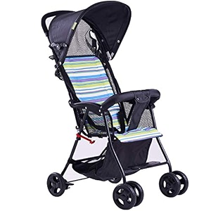baybee baby stroller pram for 0-3 years  reversible seat canopy 3-position recline large wheels lightweight aluminium frame  strollers for boys amp girls red