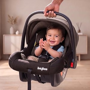 baybee premium baby carry cot for newborn 0-15 months 4-in-1 multipurpose infant rocker amp car seat with adjustable handle safety belt amp canopy  travel carrycot amp baby car seat  weight capacity upto 25 kgs brown