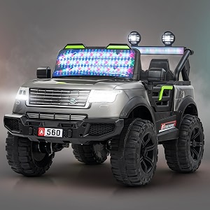 baybee rover battery operated jeep for kids ride on toy with light amp music electric jeep for 3 to 8 year olds grey