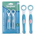 Baybee Soft Silicone Baby Tongue Cleaner BPA Free Oral care with Anti Chock Shield | Infant Flexible Tongue Brush for Kids 6+ Months (Blue)