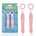 Baybee Soft Silicone Baby Tongue Cleaner BPA Free Oral care with Anti Chock Shield | Infant Flexible Tongue Brush for Kids 6+ Months (Pink)