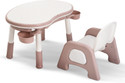 baybee Study Table for Kids Students with Foldable Desk Table and Chair Set Toddlers Solid Wood Study Table
