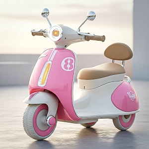 baybee vintage battery operated bike for kids ride on toys kid scooty with light amp music  baby rechargeable battery bike  electric bike for kids to drive 2 to 6 years boys girl pink