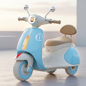 baybee vintage battery operated bike for kids ride on toys kid scooty with light amp music  baby rechargeable battery bike  electric bike for kids to drive 2 to 6 years boys girl blue