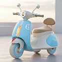 Baybee Vintage Battery Operated Bike for Kids, Ride on Toys Kid Scooty with Light & Music | Baby Rechargeable Battery Bike | Electric Bike for Kids to Drive 2 to 6 Years Boys Girl (Blue)