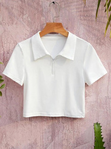 Bayfog Casual Regular Sleeves Solid Women White