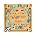 BAYLAY Volleyball Gifts for Teen Girls, Heart Initial Volleyball Bracelet
