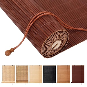 BAYUE Bamboo Blinds Roll Up Window Shades
