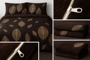 BAZENTICA King Fleece Duvet Cover Brown