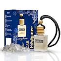 Bazuki Car Perfume Hanging Pod 10 ml | Jasmine Car Air Freshener | White Glass Bottle with Wooden Diffuser Cap | Natural Essential Oil | Long Lasting up to 60 Days | Refillable &amp; Leak-Proof Design