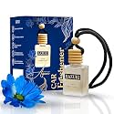 Bazuki Car Perfume Hanging Pod 10 ml | Jasmine Car Air Freshener | White Glass Bottle with Wooden Diffuser Cap | Natural Essential Oil | Long Lasting up to 60 Days | Refillable &amp; Leak-Proof Design