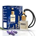 Bazuki Car Perfume Hanging Pod 10 ml | Jasmine Car Air Freshener | White Glass Bottle with Wooden Diffuser Cap | Natural Essential Oil | Long Lasting up to 60 Days | Refillable &amp; Leak-Proof Design