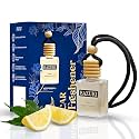 Bazuki Car Perfume Hanging Pod 10 ml | Jasmine Car Air Freshener | White Glass Bottle with Wooden Diffuser Cap | Natural Essential Oil | Long Lasting up to 60 Days | Refillable &amp; Leak-Proof Design