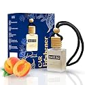 Bazuki Car Perfume Hanging Pod 10 ml | Jasmine Car Air Freshener | White Glass Bottle with Wooden Diffuser Cap | Natural Essential Oil | Long Lasting up to 60 Days | Refillable &amp; Leak-Proof Design