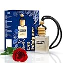 Bazuki Car Perfume Hanging Pod 10 ml | Jasmine Car Air Freshener | White Glass Bottle with Wooden Diffuser Cap | Natural Essential Oil | Long Lasting up to 60 Days | Refillable &amp; Leak-Proof Design