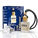 Bazuki Car Perfume Hanging Pod 10 ml | Jasmine Car Air Freshener | White Glass Bottle with Wooden Diffuser Cap | Natural Essential Oil | Long Lasting up to 60 Days | Refillable &amp; Leak-Proof Design