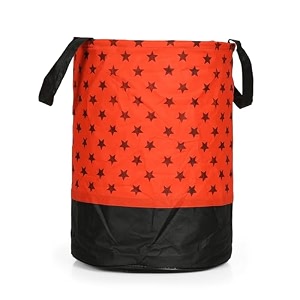 heavy duty laundry basket  large round collapsible storage hamper  for blankets toys amp laundry  foldable home organizer for dorm apartment  red