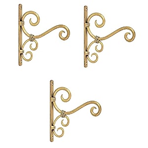 antique golden polish handmade wall hanger for lanterndiya amp bird feeder amp ornaments string lights lxbxh  18cm x 2cm x 20cm pack of 3