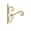 Antique Golden Polish Handmade Wrought Iron Wall Hanger for Lantern/Diya, Bird Feeder, Ornaments String Lights (Golden, 18cm x 2cm x 20cm)